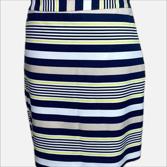 Jacob Woman’s Pencil Skirt Lined Striped Size Medium Nautical Multi-Color Spring - Picture 3 of 8
